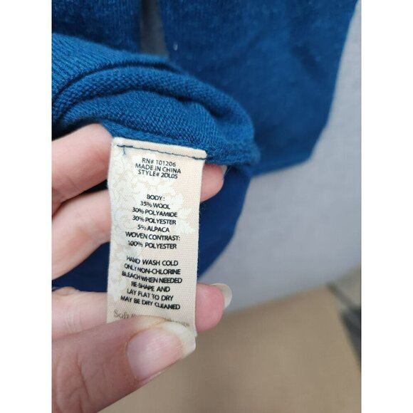 Soft Surroundings Womens Blue Wool & Alpaca Sweater Size S - Picture 3 of 4